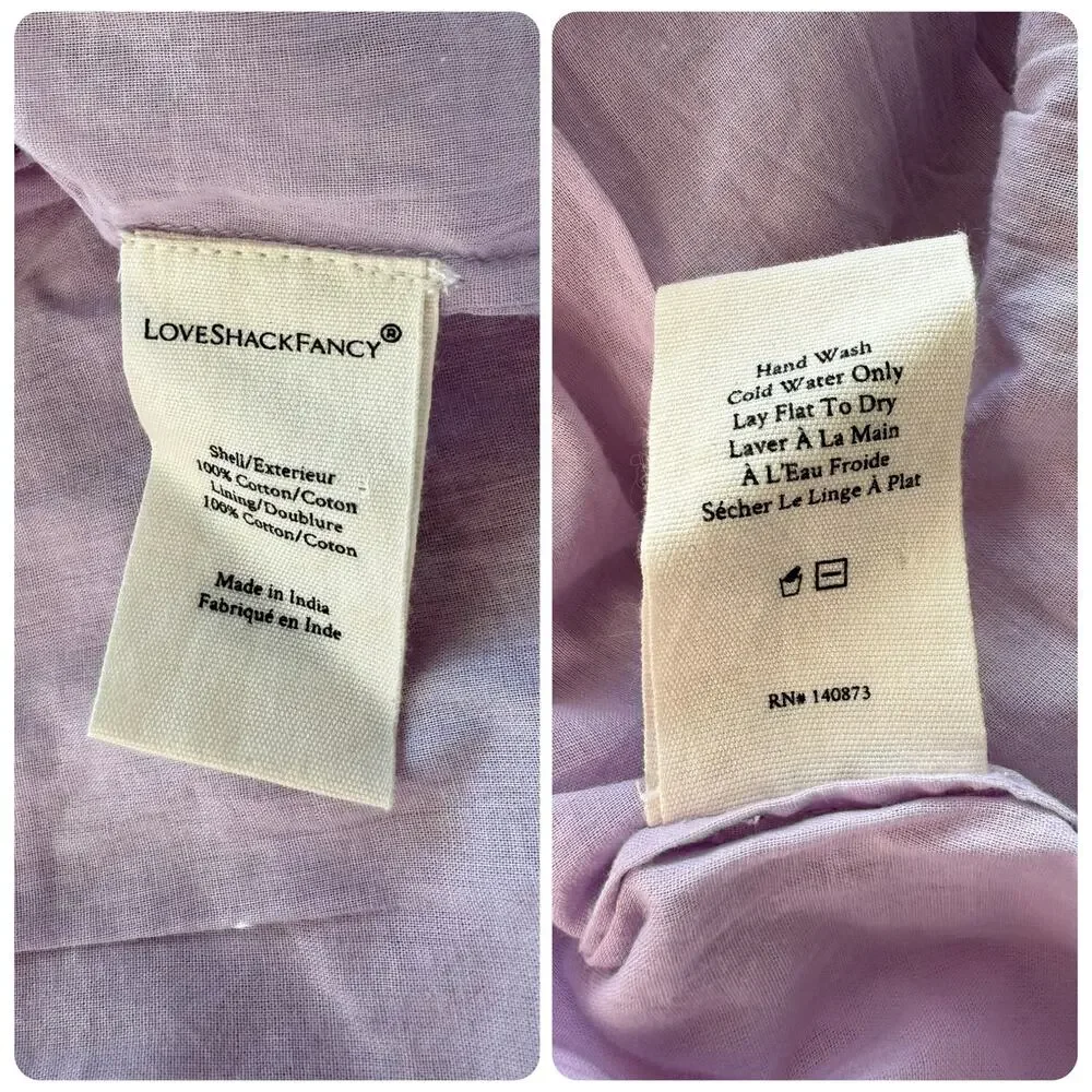 LoveShackFancy Deeba 8 Mini Dress Pink Lilac Fusion Pink Purple Lace Up - Picture 11 of 15